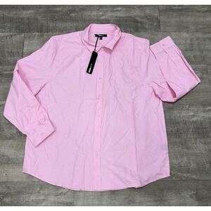 New Nova Men Fashion Nova Pink Long Sleeve Button Up Shirt XXXL 3XL NWT